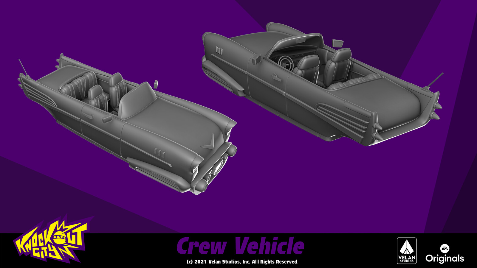 Base crew vehicle that all other convertible's are built from. 
zbrush and maya