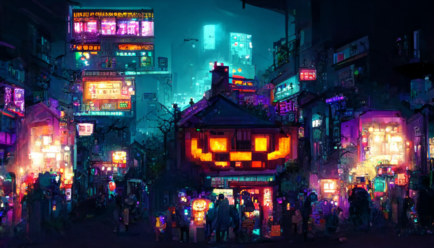 Artstation Pixel Art Like Halloween Street Midjourney