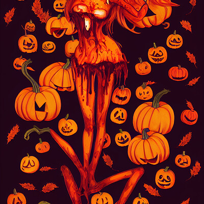 Dark philosophy darkphilosophy zombie vixen with pumpkins and red goo e23850b1 cdae 4e72 b283 7c8e629a0ddd