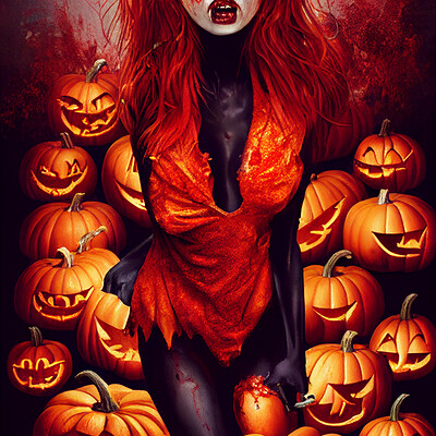 Dark philosophy darkphilosophy zombie vixen with pumpkins and red goo 671c10ce 2077 4234 9031 ebc4617ae5f1