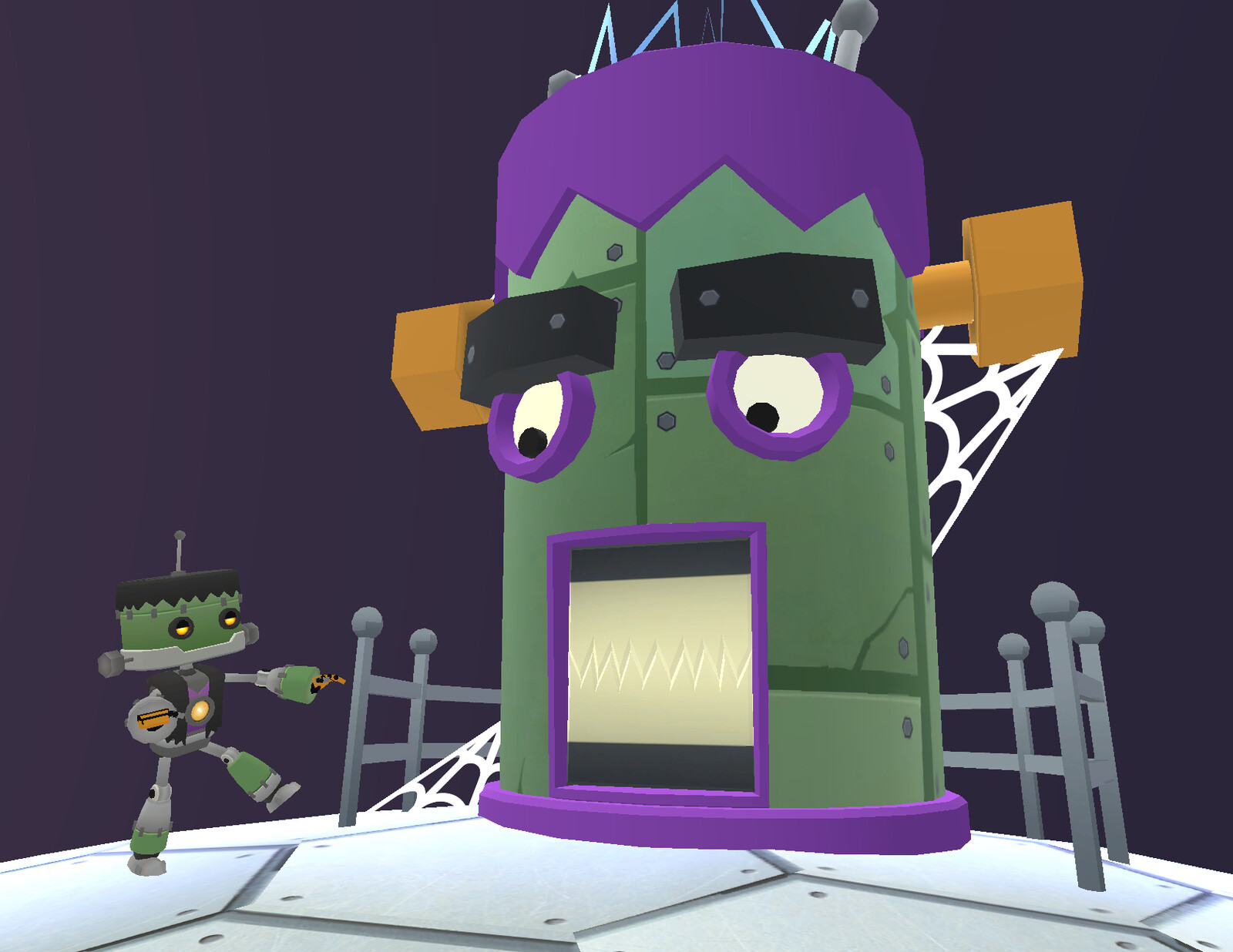 Frankenbot approaching the Cosmically Haunted House!