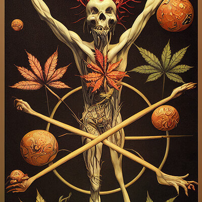 Dark philosophy darkphilosophy vitruvian pot leaf lowbrow grateful dex by mark 81152f5f cax 4ba7 932a 2094e2b12839 1