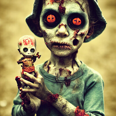 Dark philosophy darkphilosophy zombie child holding a voodoo doll f5b1a60f 6c03 40e1 9d7c 47073462a999