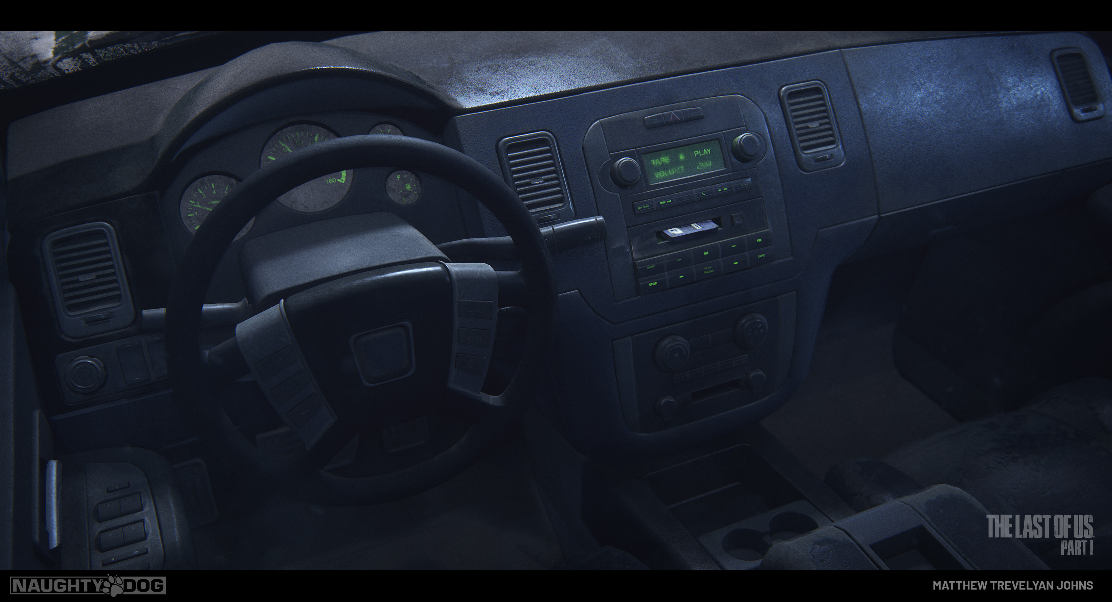 There were many other 'hero vehicles' throughout The Last of Us: Part I too. I was able to further refine a new shading pipeline that would allow us to achieve high fidelity details for the interiors, without sacrificing texture memory