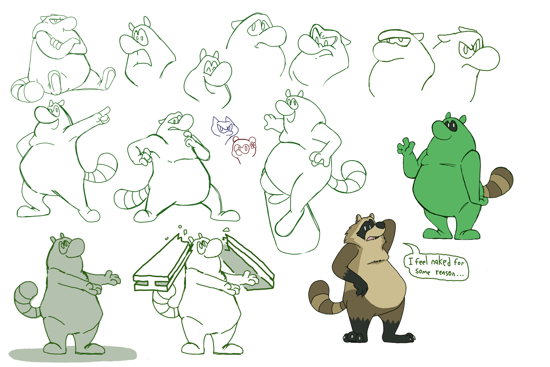 ArtStation - Tanuki Green Character Sheet