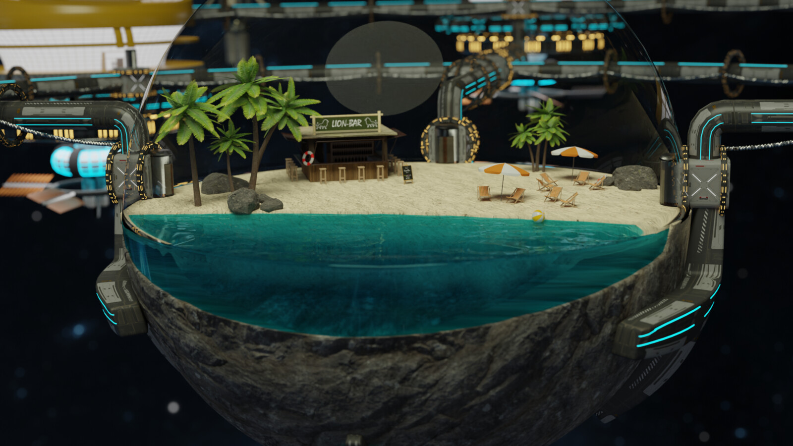 Planet with  glass dome