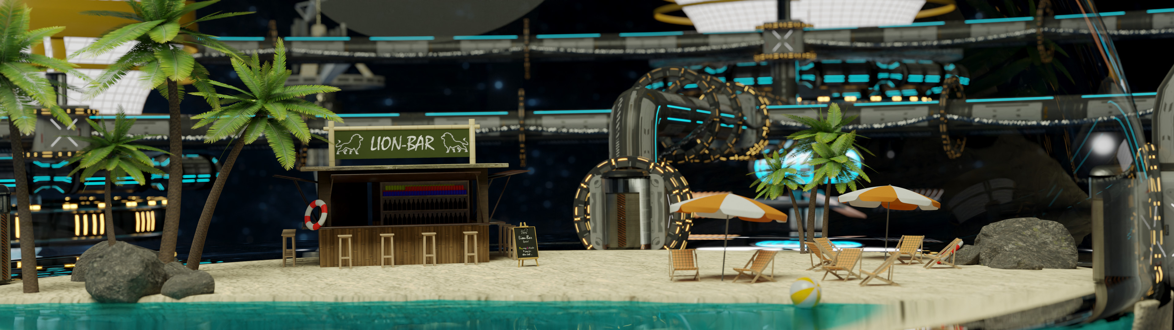 Beach club panorama