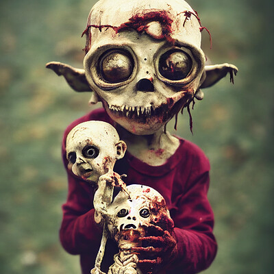Dark philosophy darkphilosophy zombie child holding a voodoo doll 4d84e444 2a72 4cec 9331 9981a29b67f6