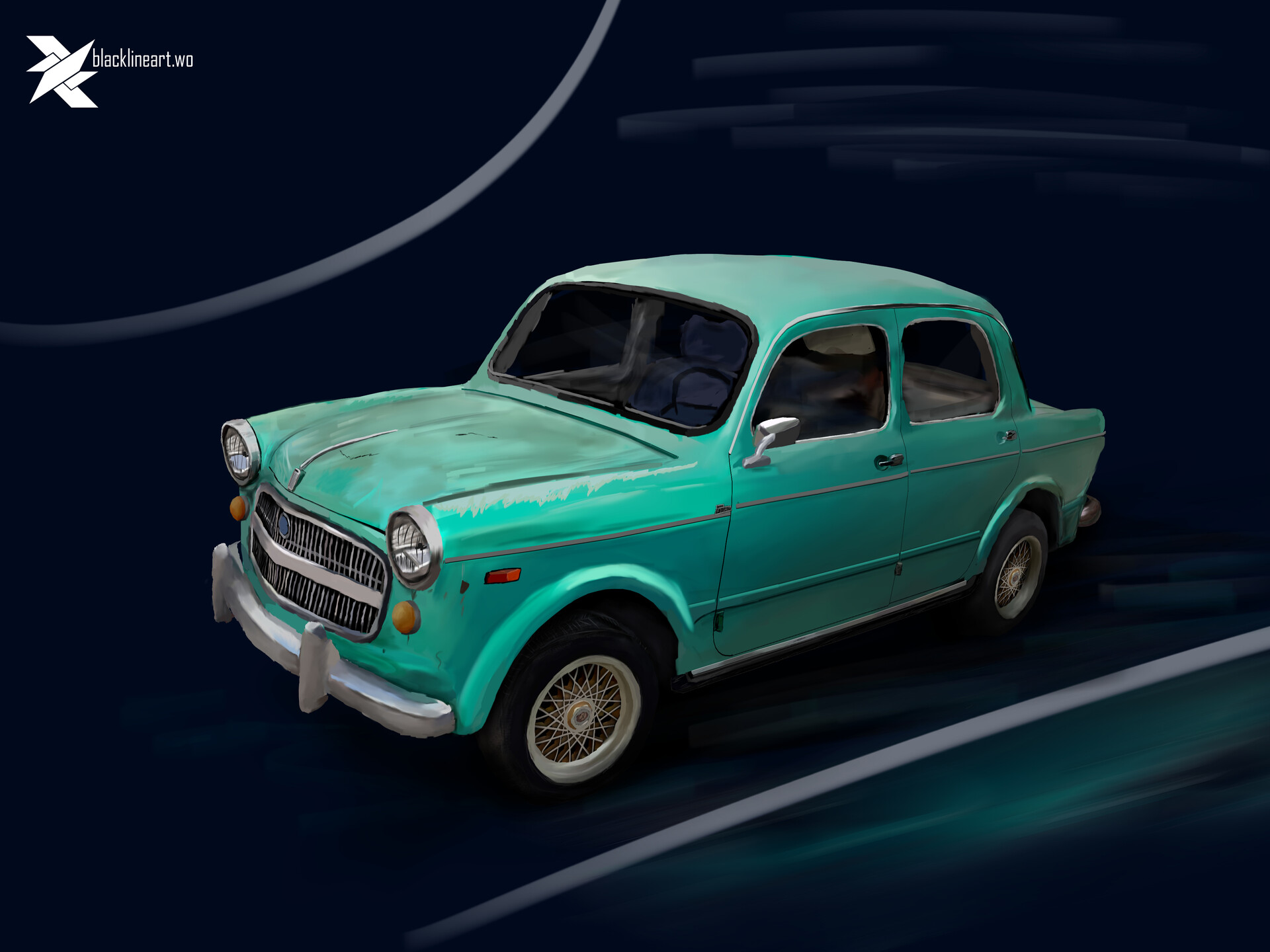 Fiat 1100 Çizimim Burakhan-kizilkaya-illustration