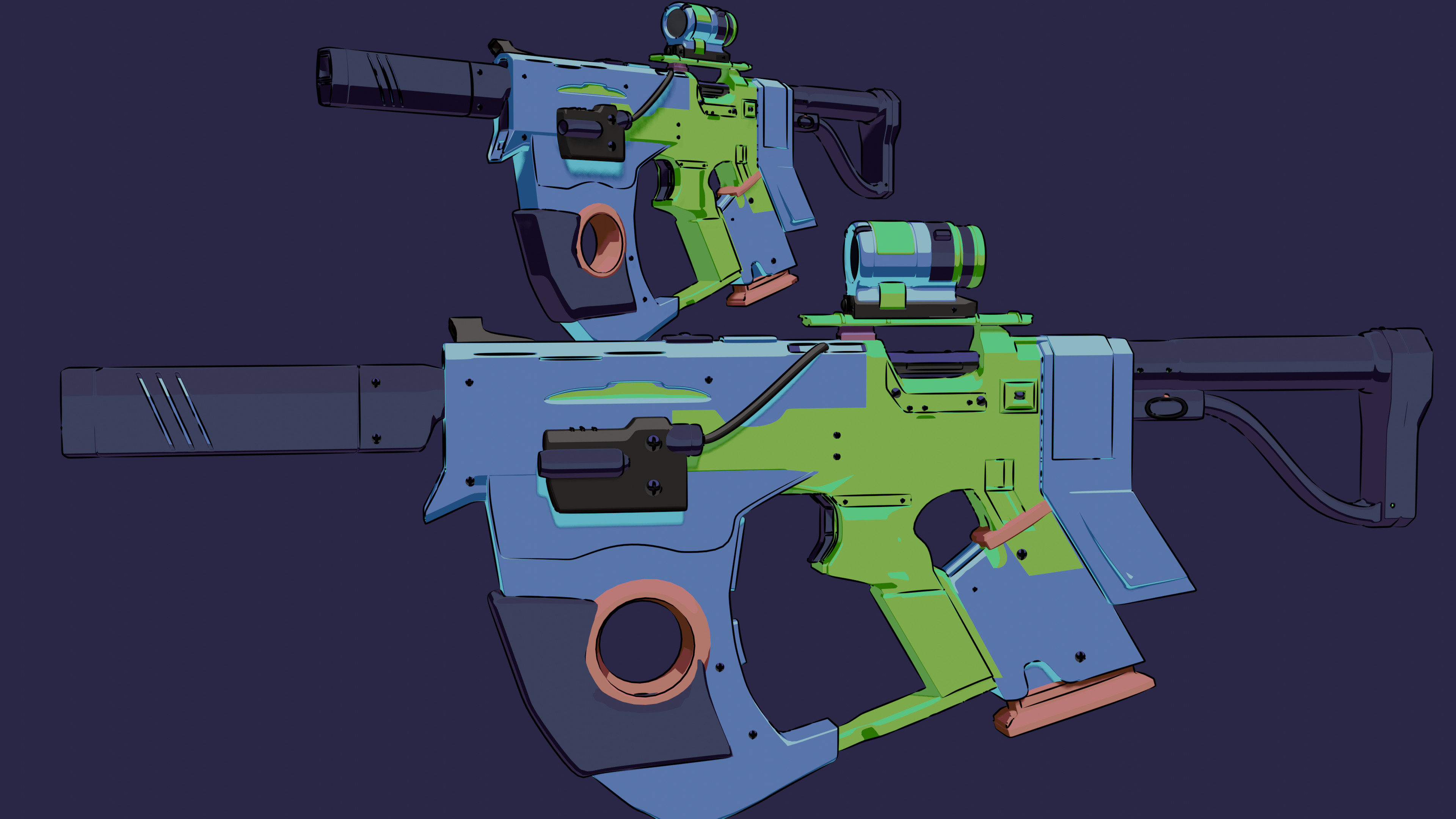 Isaiah - Cel-Shaded Weapons 1