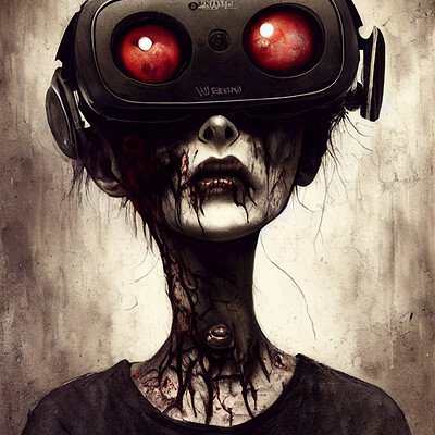 Dark philosophy darkphilosophy zombie wearing a vr headset by nicoletta ceccoli de4d30a3 db52 4492 9d28 6a8b1f8c7e88