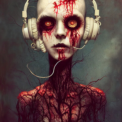 Dark philosophy darkphilosophy zombie wearing headphones by nicoletta ceccoli m 861ac777 d134 43e2 beb9 218de415ff9f