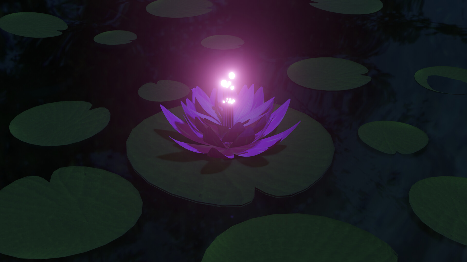 ArtStation - Water lily in the night