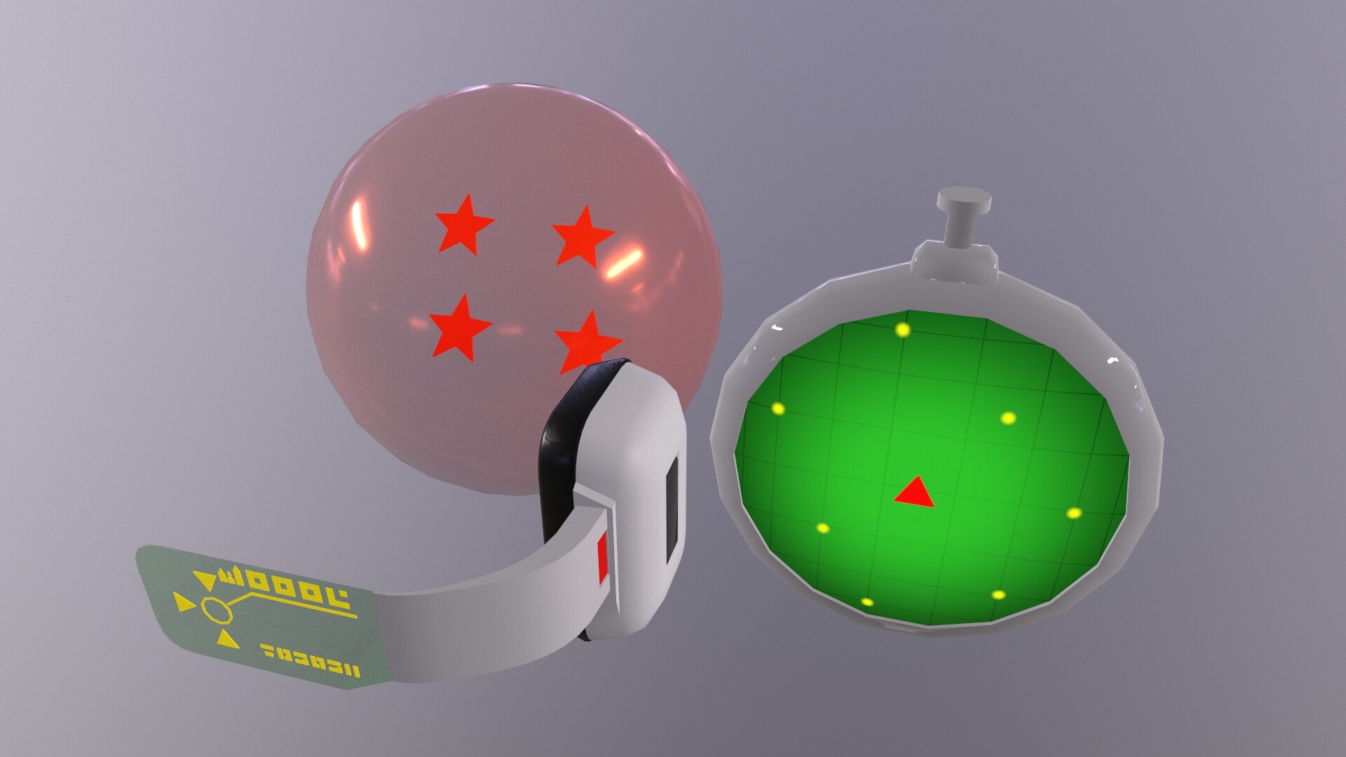 ArtStation - Dragon ball props. Radar, scouter, dragon ball 4 stars