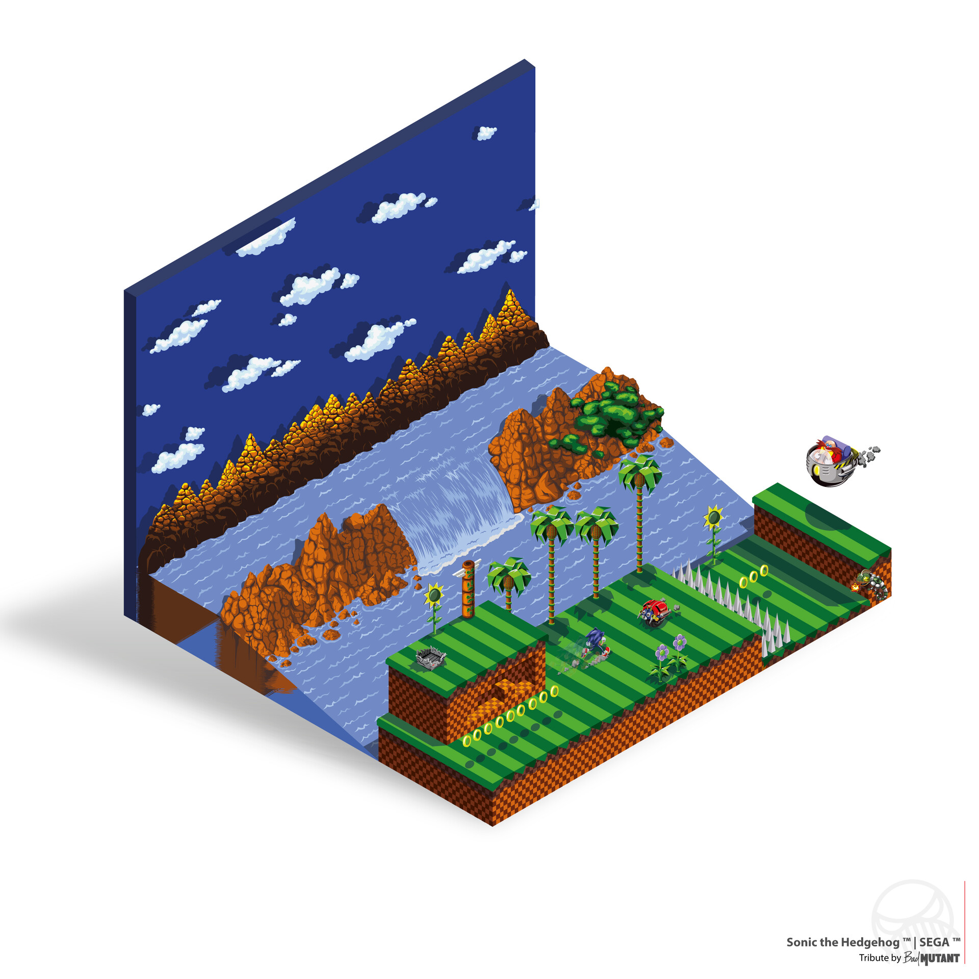ArtStation - Sonic the Hedgehog Diorama Series: Green Hill Zone