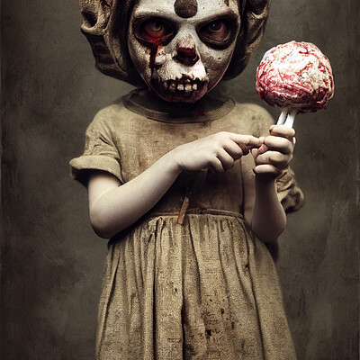 Dark philosophy darkphilosophy zombie child wearing a burlap mask holding a lol 1bd771b5 dce7 4e22 9e8d 2c4fc9315a52