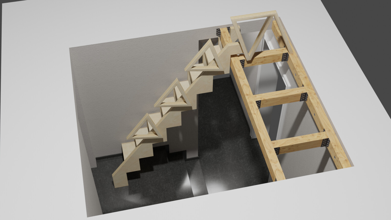 Top view from the attic story