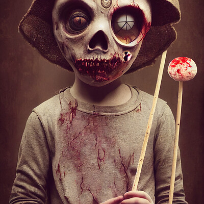 Dark philosophy darkphilosophy zombie child wearing a burlap mask holding a lol 7b094e60 be3c 4822 ae10 52cd718df721