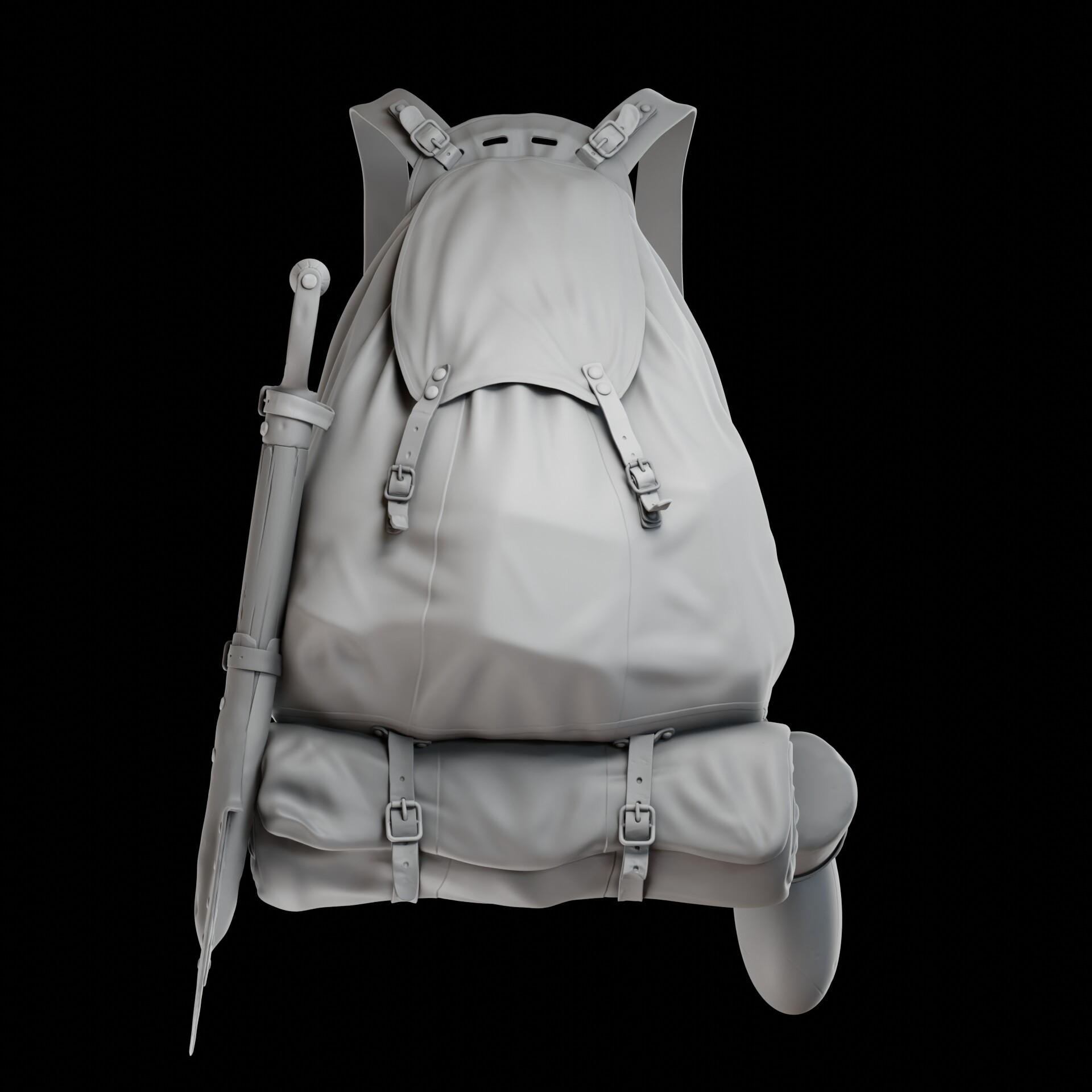 ArtStation - VINTAGE MILITARY BACKPACK