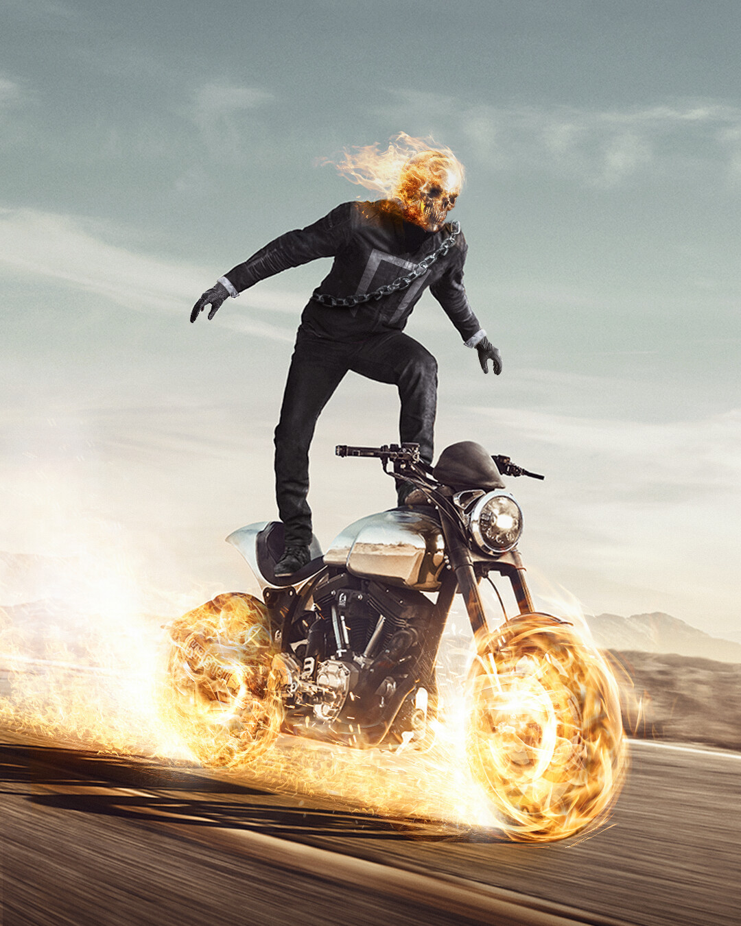 ArtStation - keanu Reeves as Ghost rider