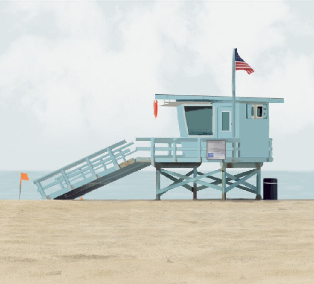 Lifeguard tower at Redondo Beach