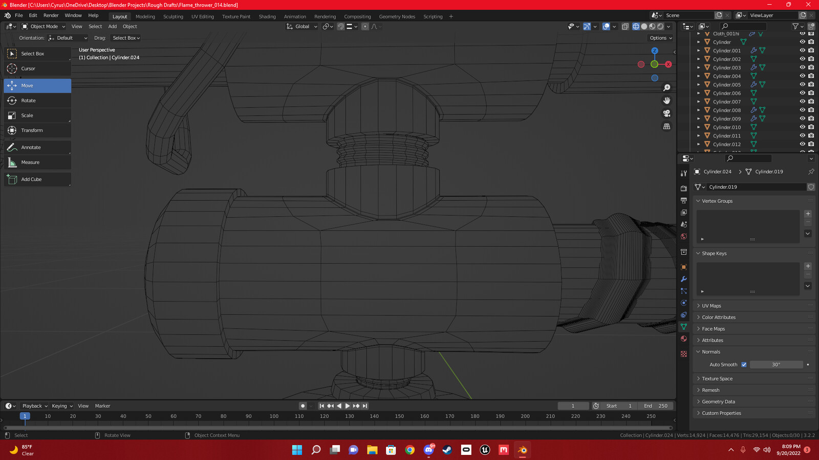 Modeled threading. 