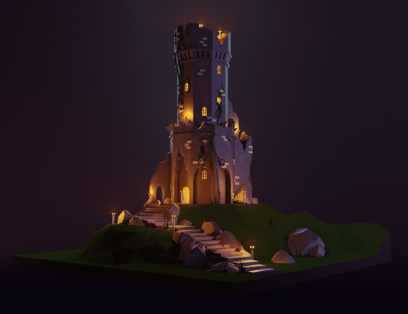ArtStation Old castle tower