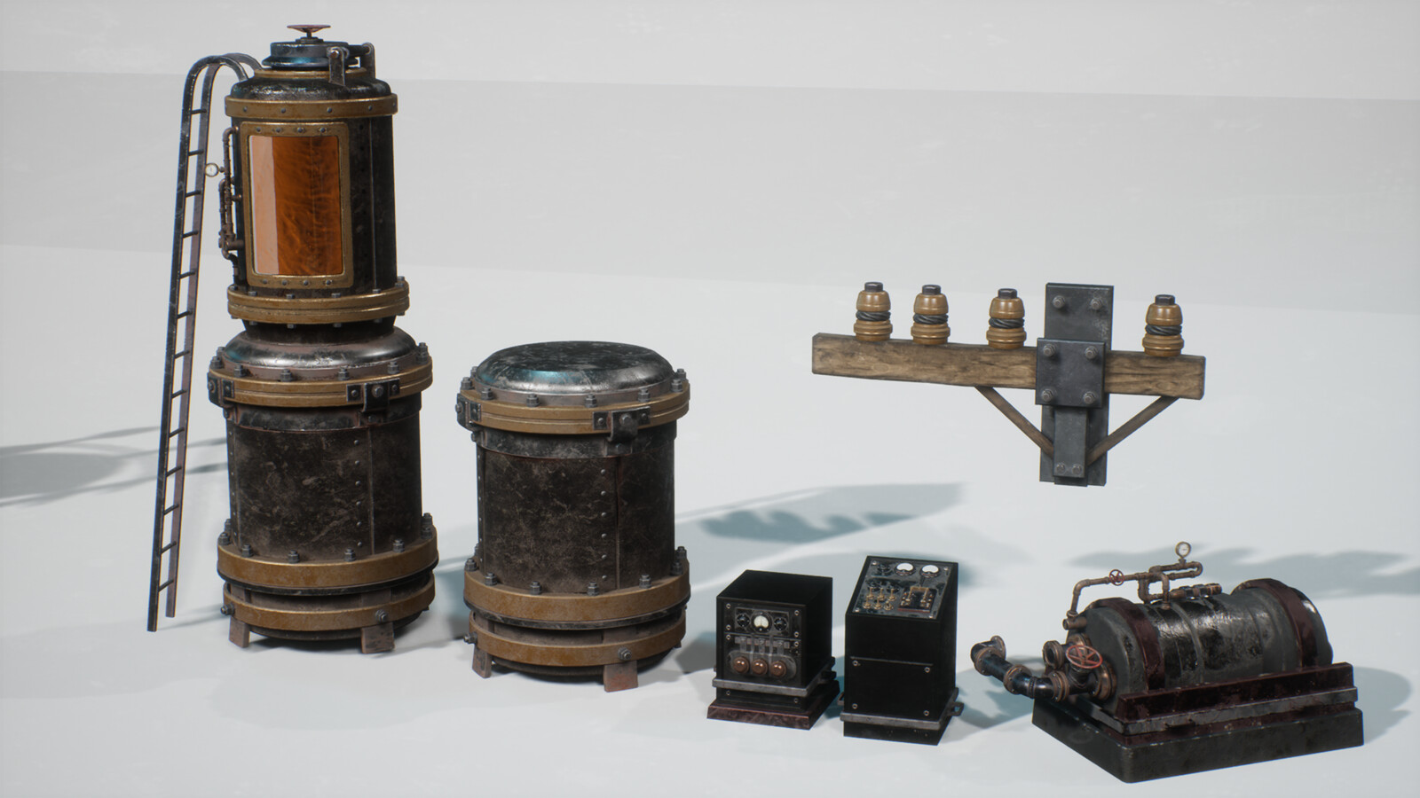 Tanks full of mysterious fluid and other set dressing (Modelling, Texturing)