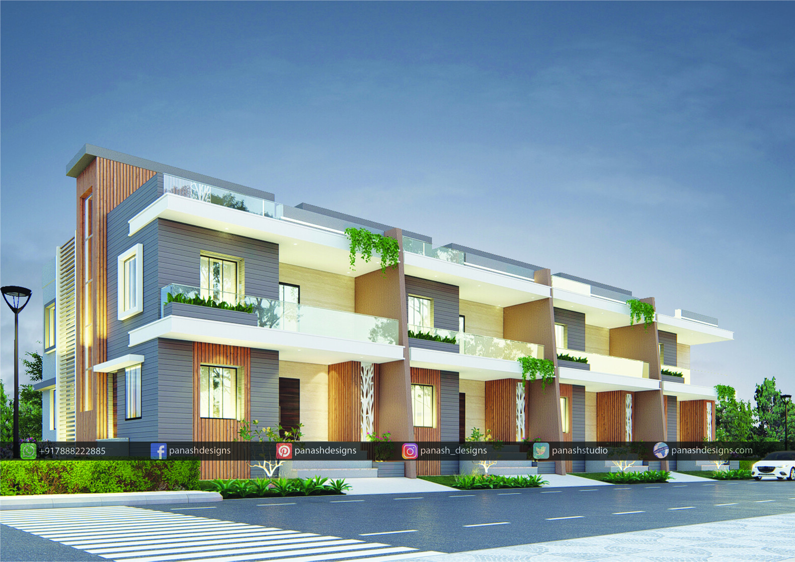 Panash Designs - Modern Row House Elevation...