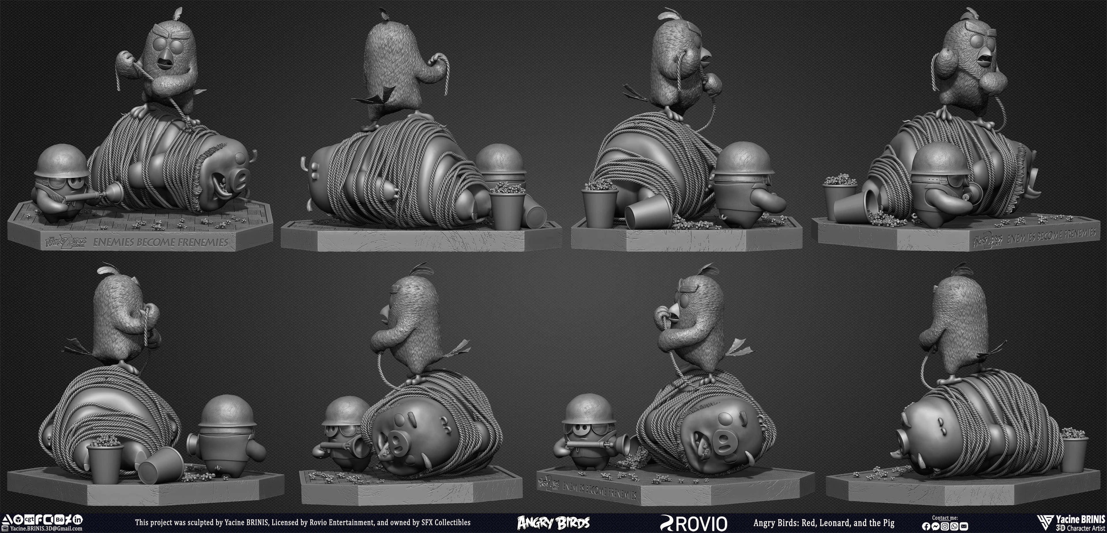 Red Leonard and the Pig Angry Birds Movie 2 Rovio Entertainment sculpted by Yacine BRINIS 002