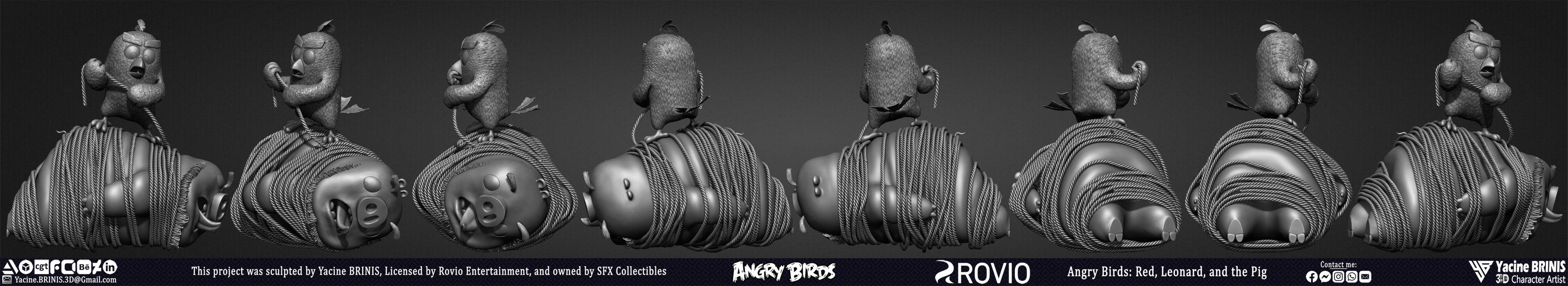 Red Leonard and the Pig Angry Birds Movie 2 Rovio Entertainment sculpted by Yacine BRINIS 005
