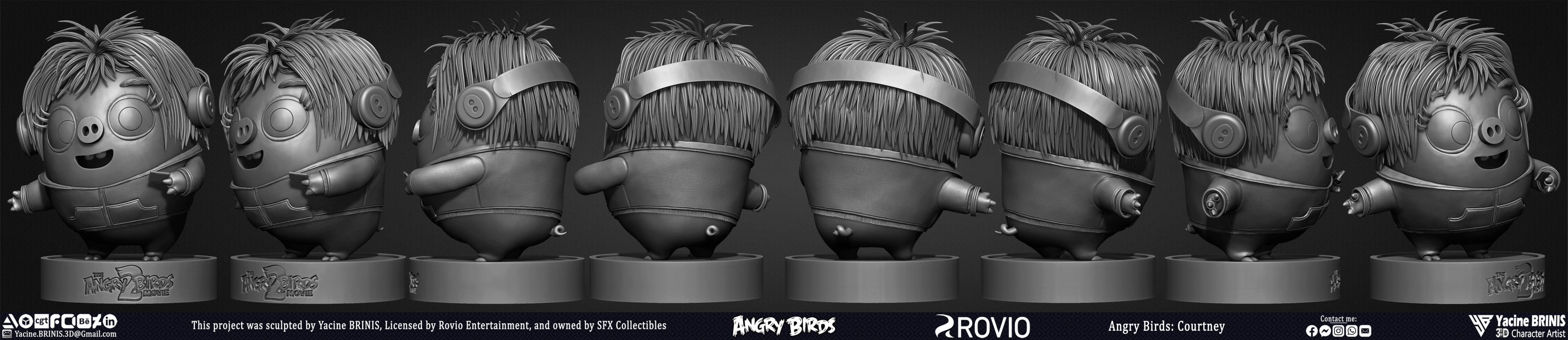 Courtney Angry Birds Mouvie 2 Rovio Entertainment 3D Model sculpted By Yacine BRINIS 002
