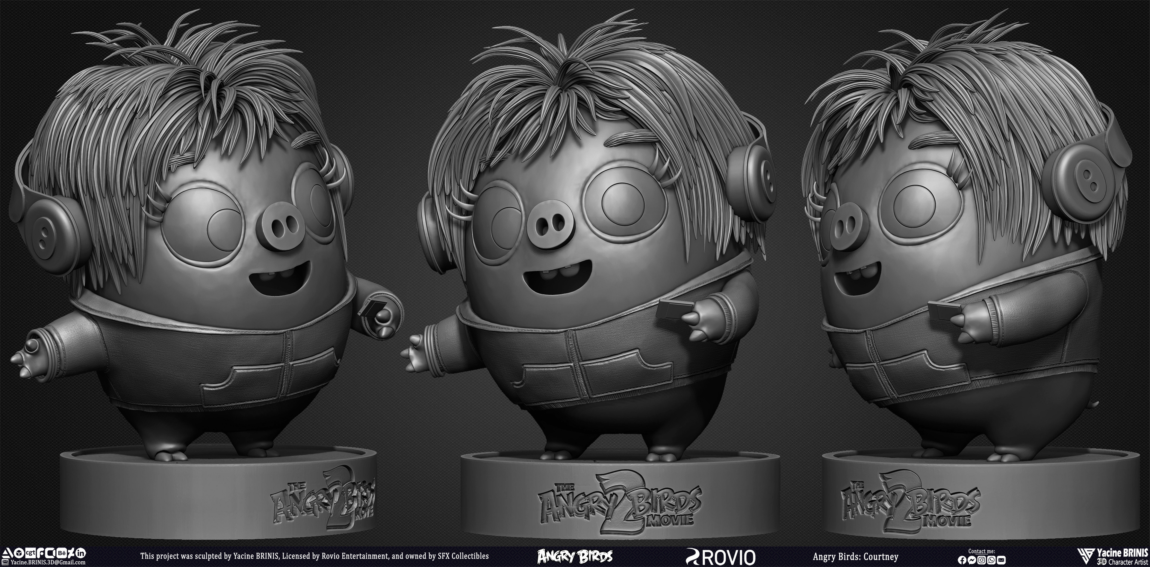Courtney Angry Birds Mouvie 2 Rovio Entertainment 3D Model sculpted By Yacine BRINIS 003