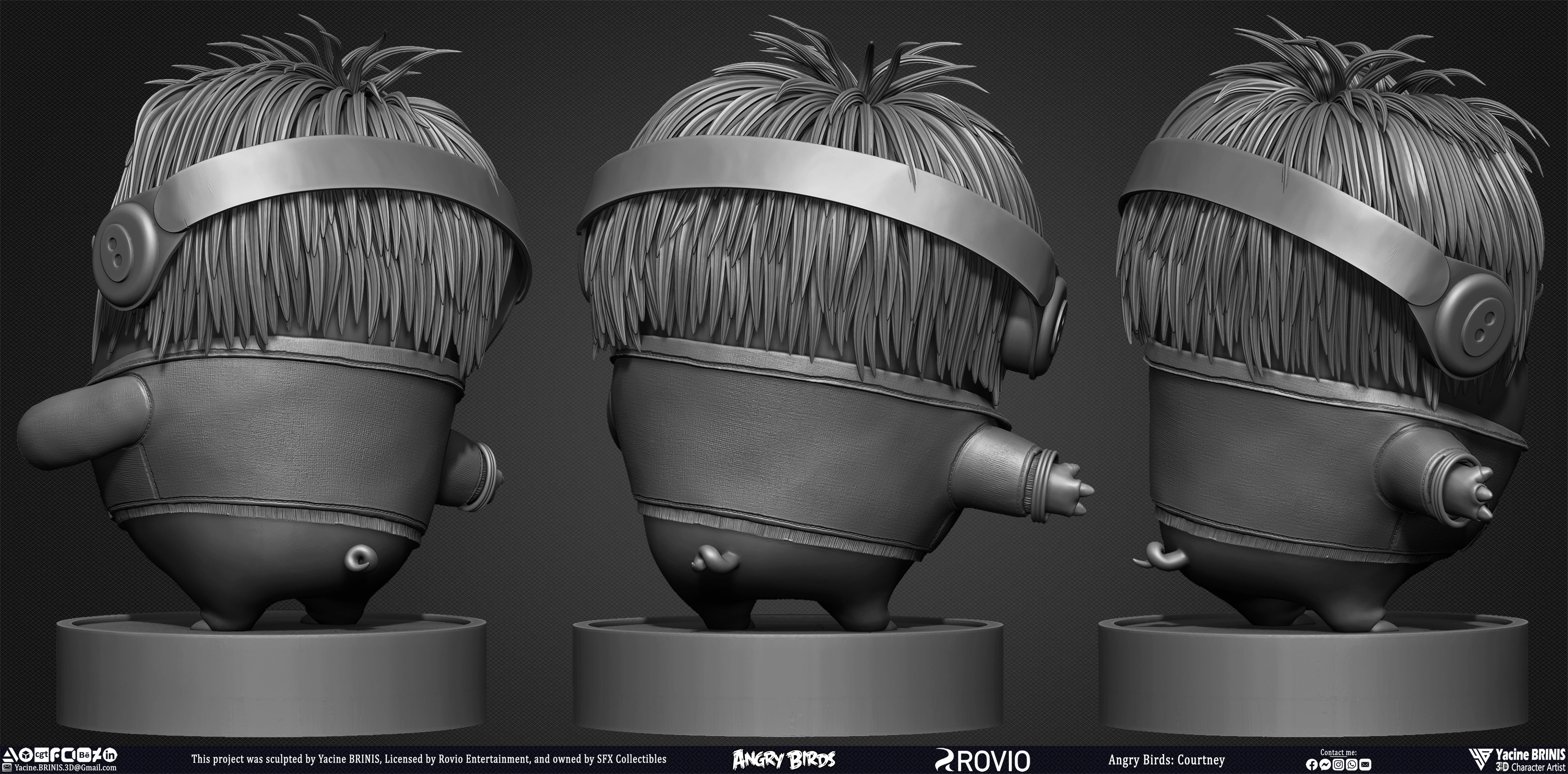 Courtney Angry Birds Mouvie 2 Rovio Entertainment 3D Model sculpted By Yacine BRINIS 004
