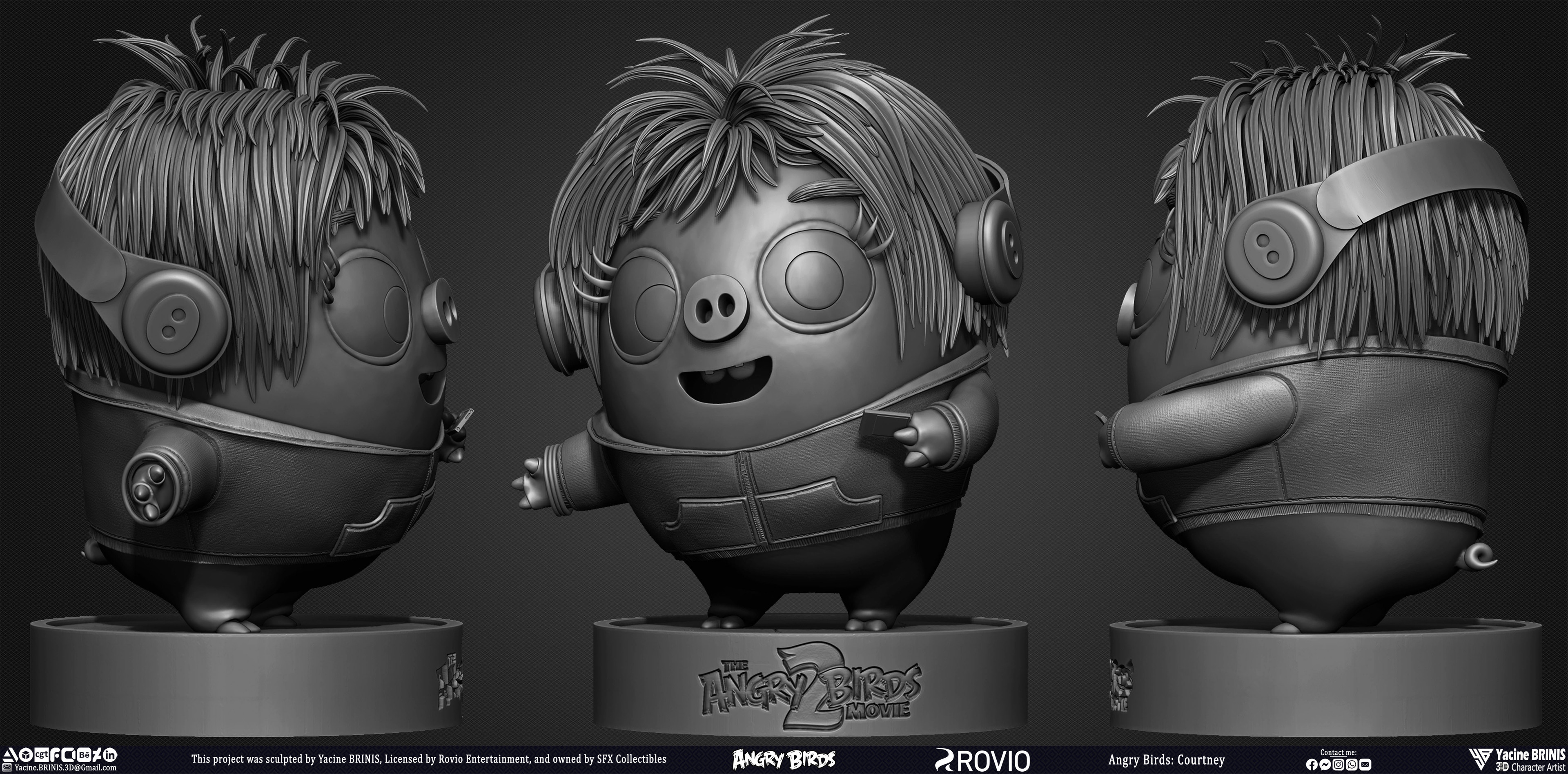 Courtney Angry Birds Mouvie 2 Rovio Entertainment 3D Model sculpted By Yacine BRINIS 005