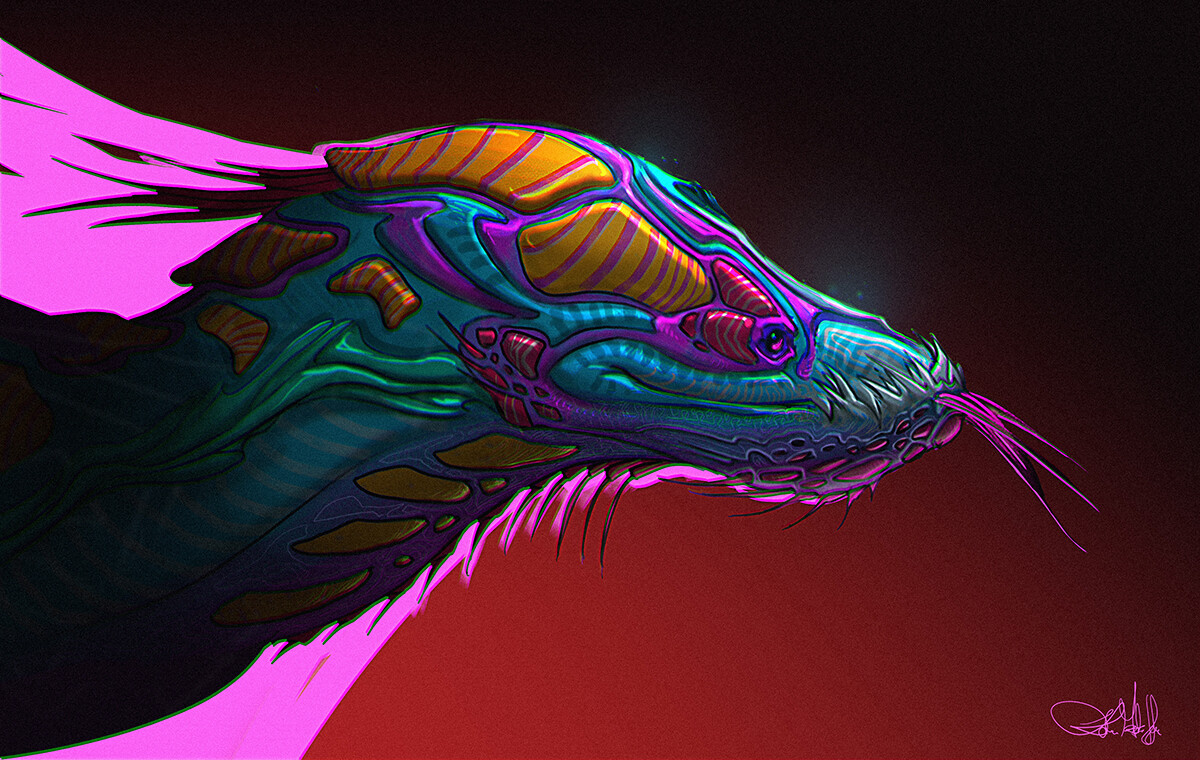 Colorful dragonhead