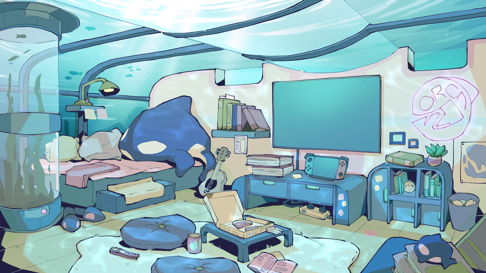 Anime Girl Under The Sea Live Wallpaper - MoeWalls