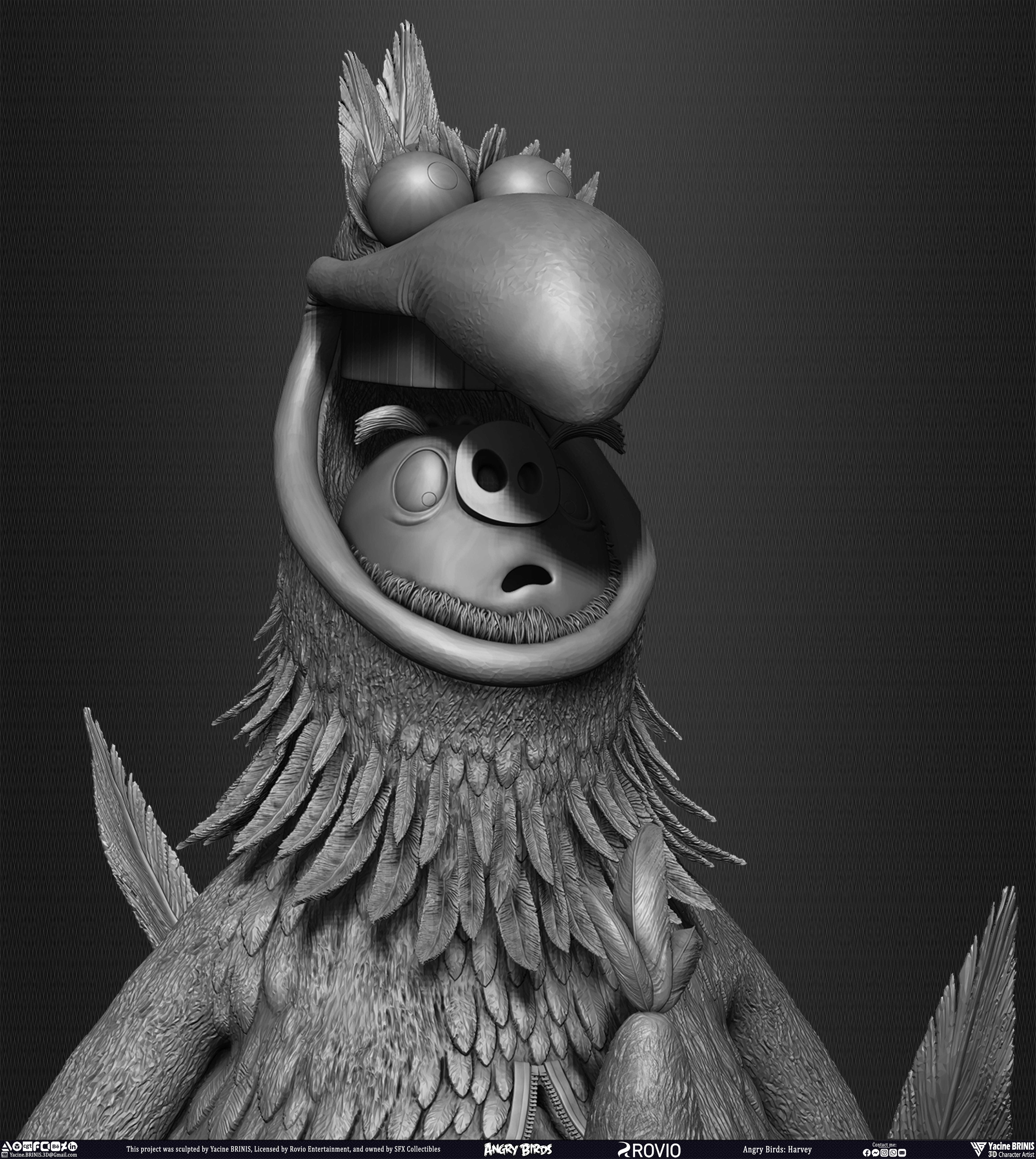 Harvey Angry Birds Movie 02 Rovio Entertainment sculpted by Yacine BRINIS 007