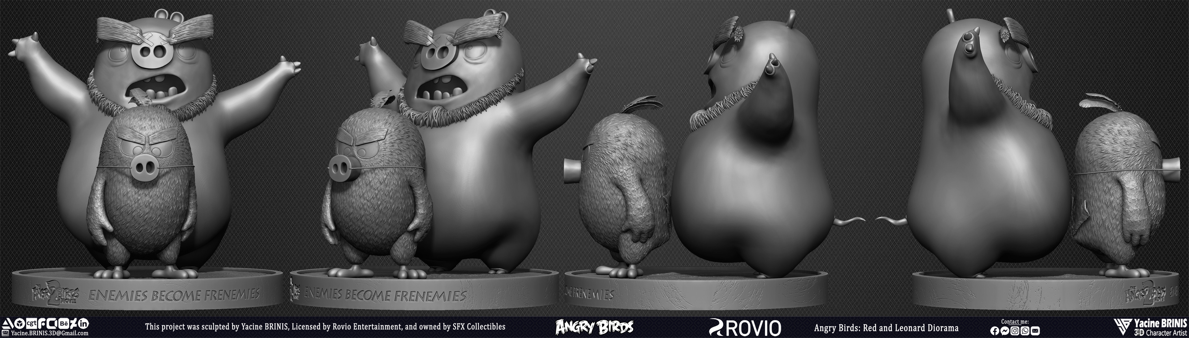 Red and Leonard Diorama Angry Birds movie 02 Rovio Entertainment sculpted by Yacine BRINIS 002
