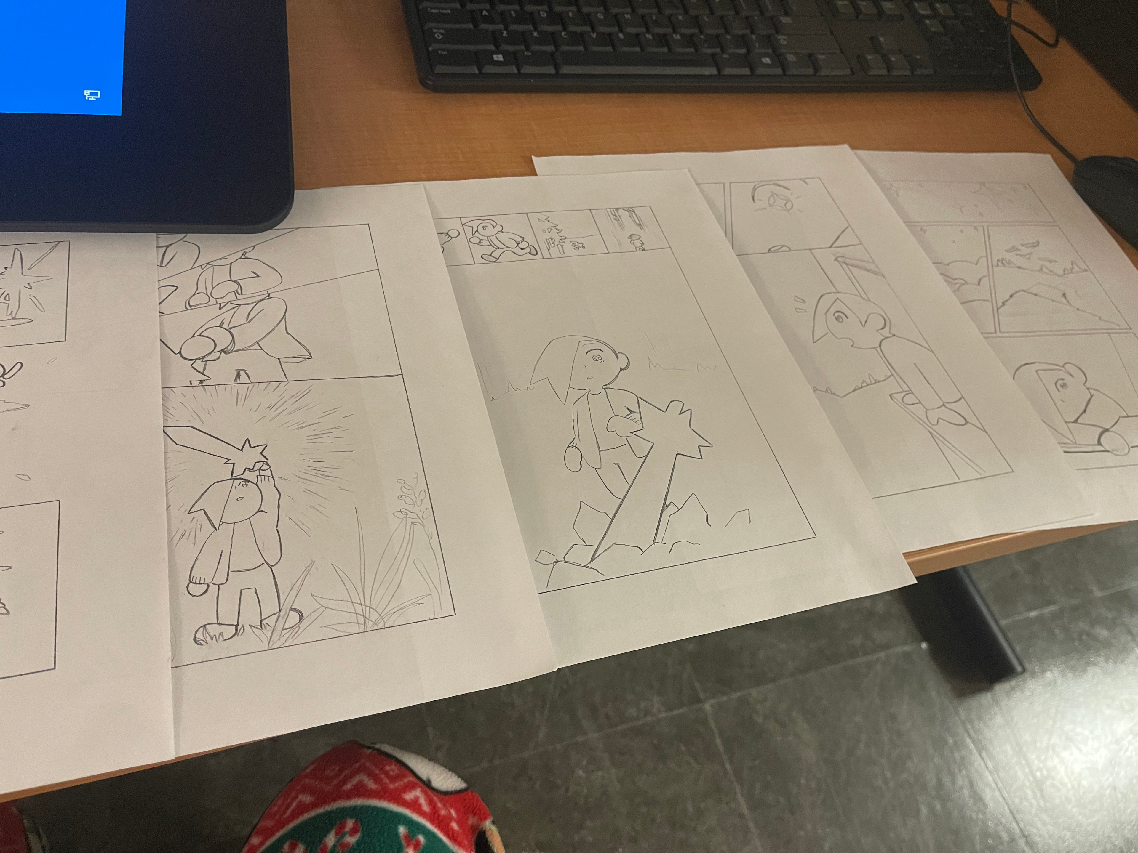 Finished pencil-line pages.