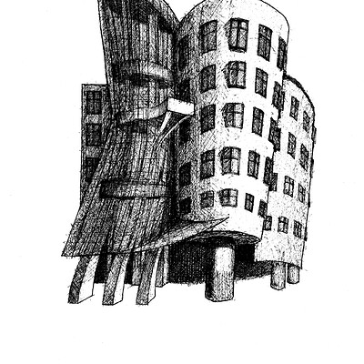 DANCING HOUSE ILLUSTRATION - A3 Poster - Frankly Wearing