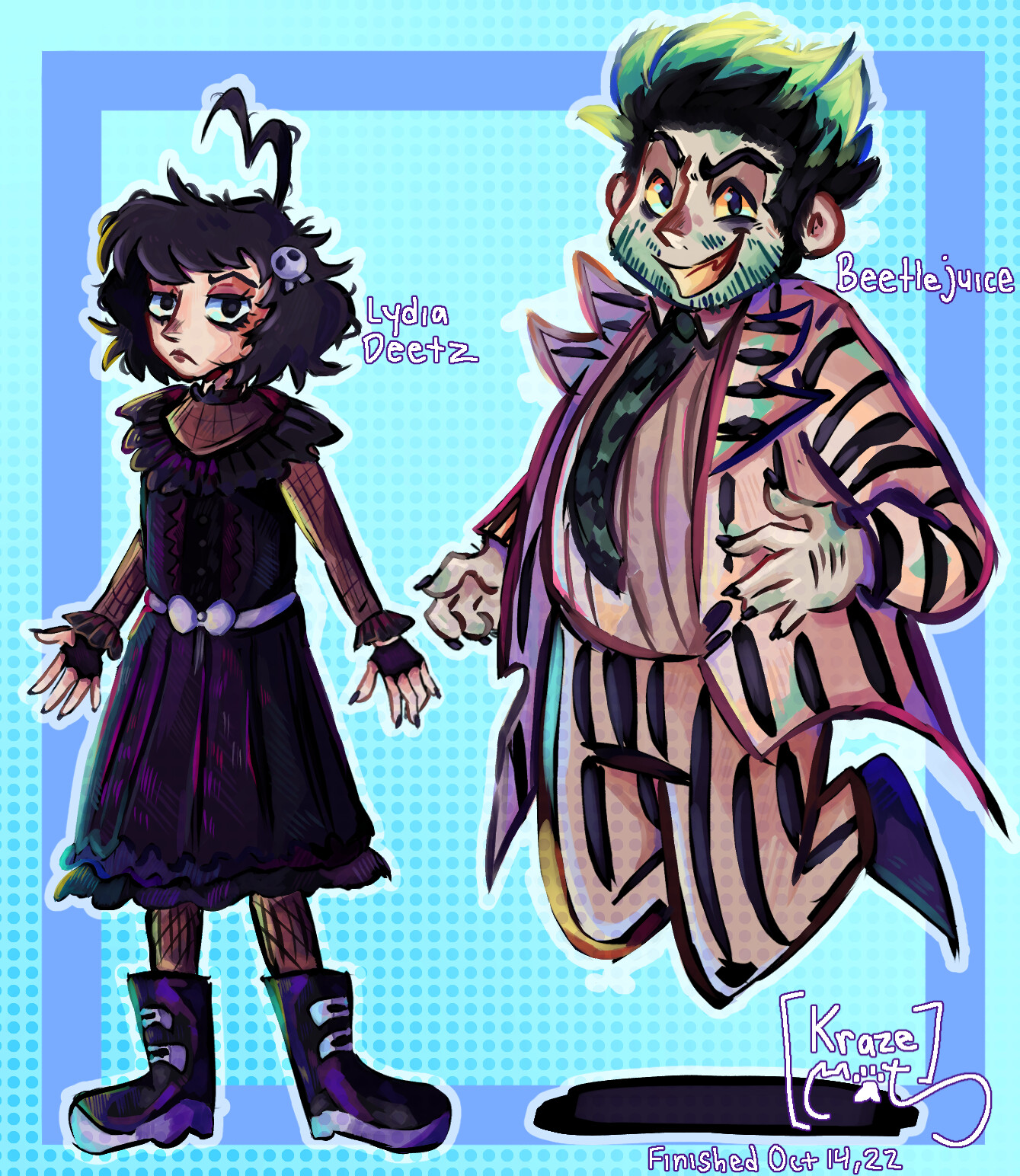 Artstation lydia deetz and beetlejuice studies