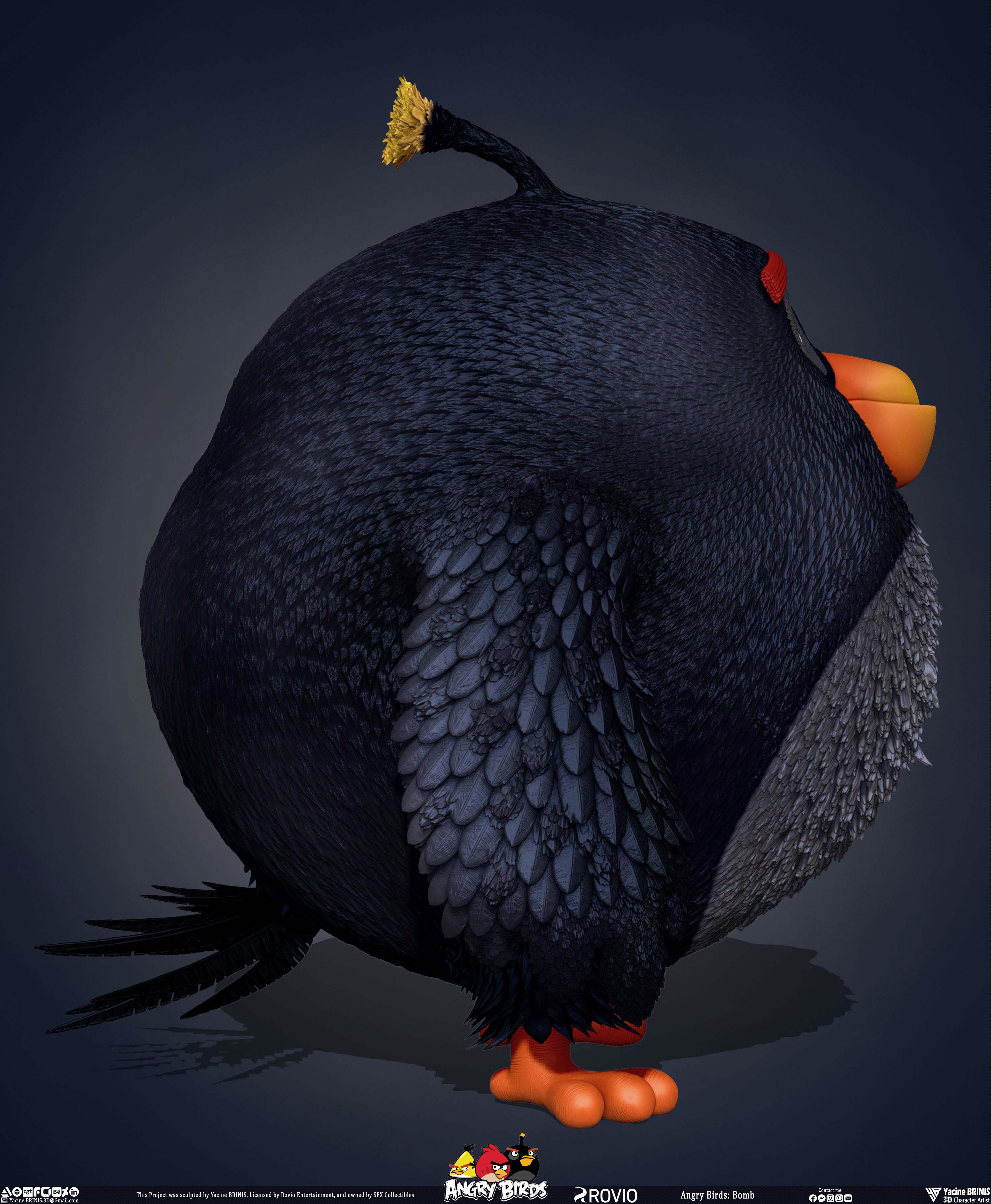 Bomb Angry Birds Rovio Entertainment, Sculpted By Yacine BRINIS 003