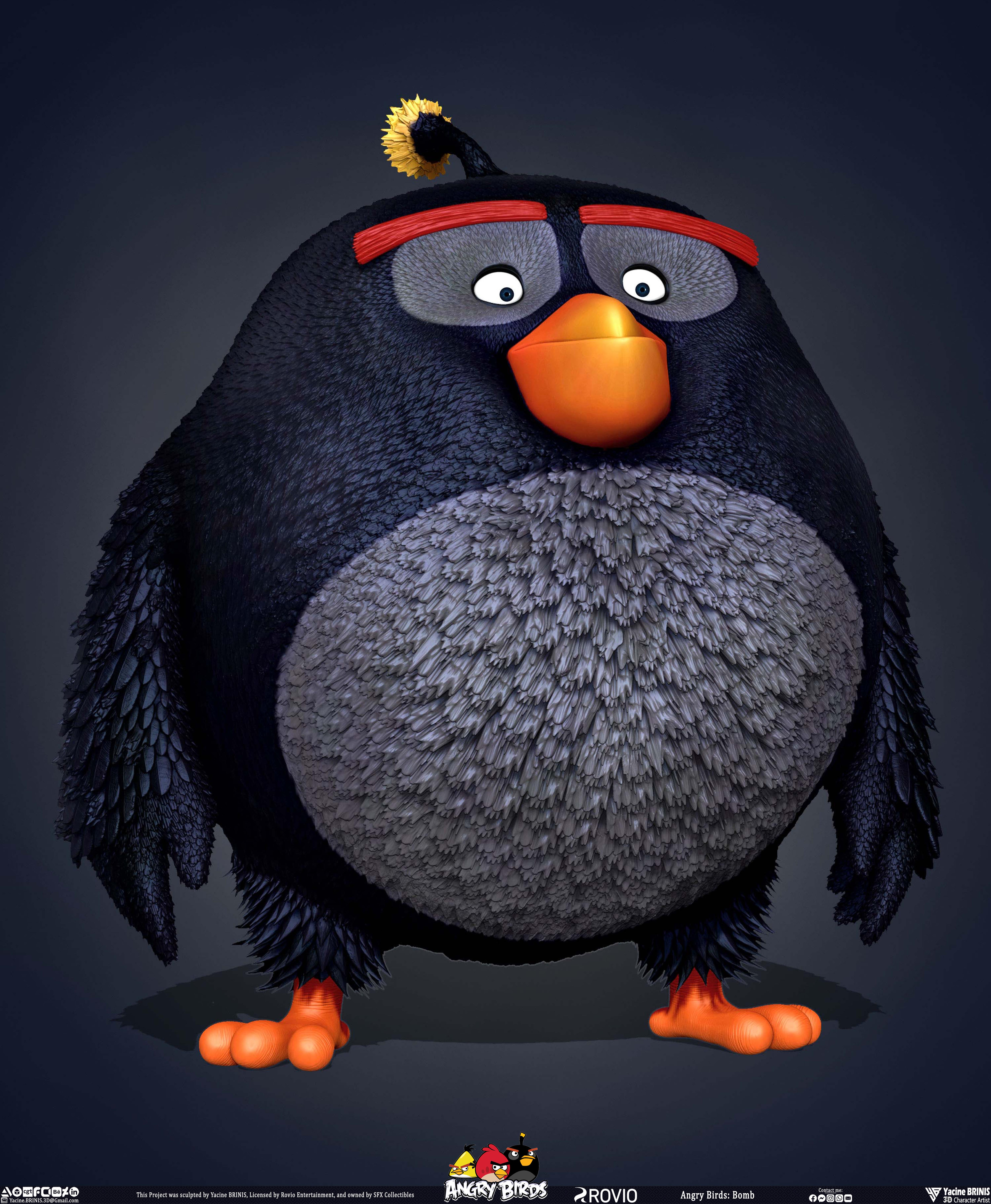Bomb Angry Birds Rovio Entertainment, Sculpted By Yacine BRINIS 005