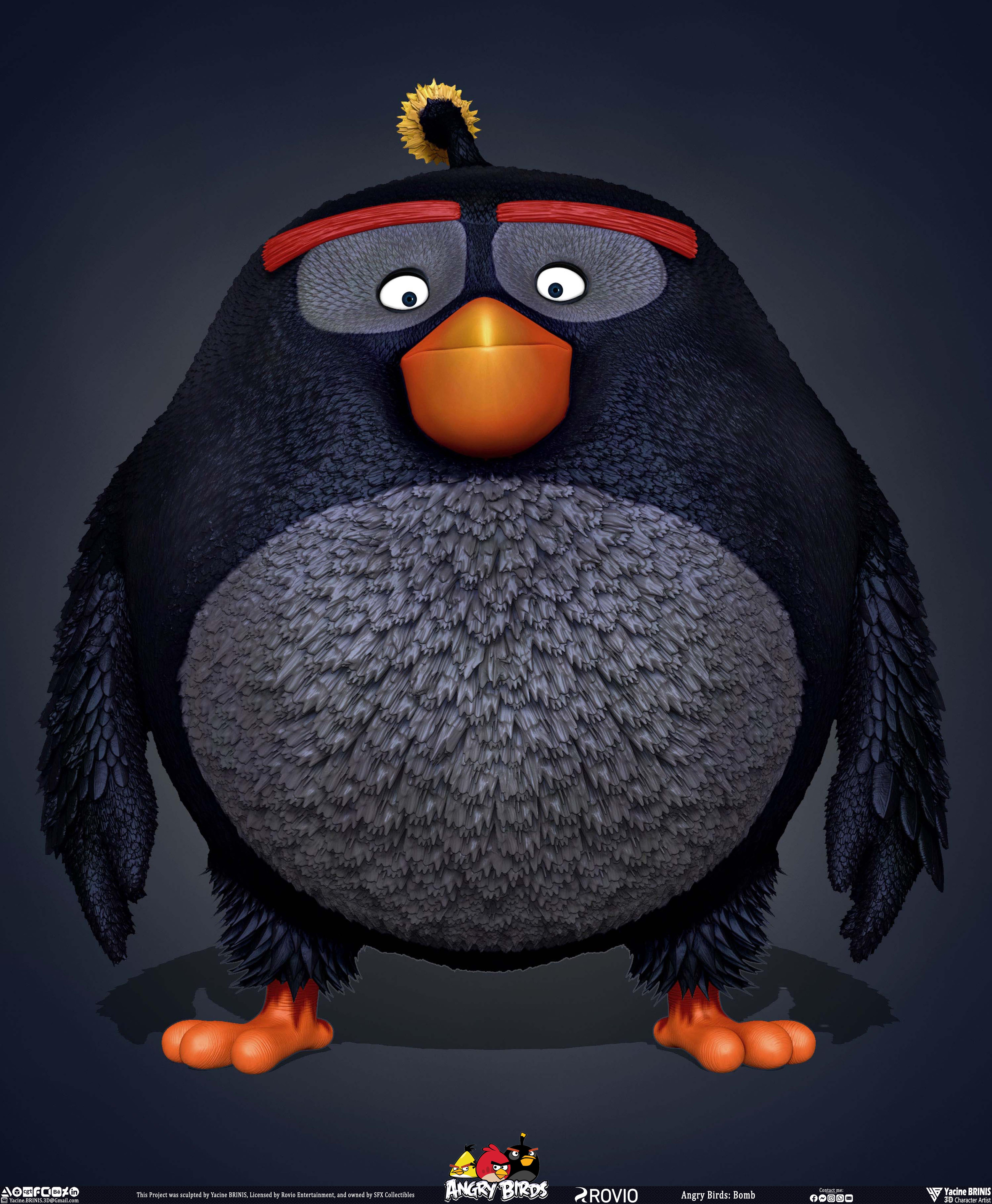Bomb Angry Birds Rovio Entertainment, Sculpted By Yacine BRINIS 006