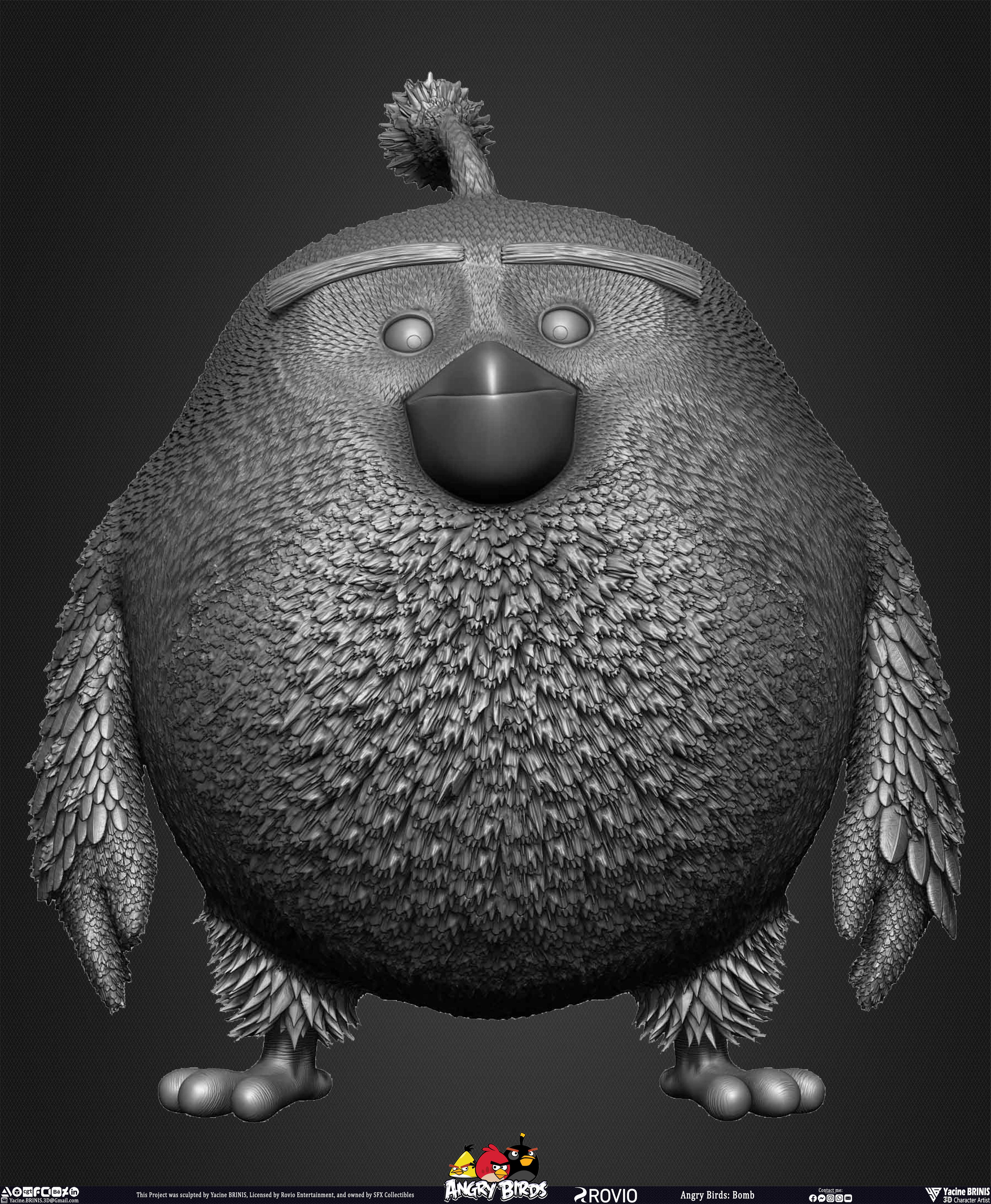 Bomb Angry Birds Rovio Entertainment, Sculpted By Yacine BRINIS 018