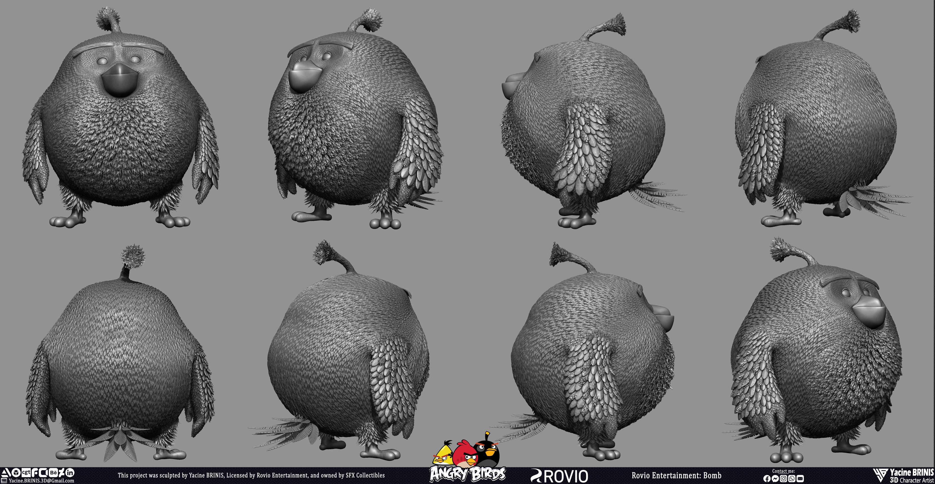 Bomb Angry Birds Rovio Entertainment, Sculpted By Yacine BRINIS 022
