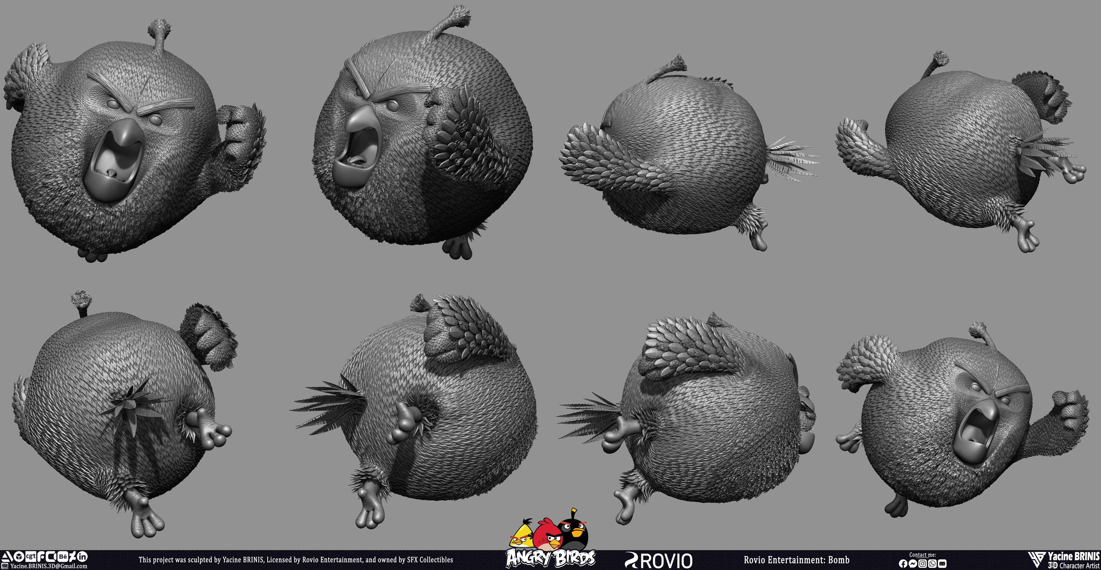 Bomb Angry Birds Rovio Entertainment, Sculpted By Yacine BRINIS 023