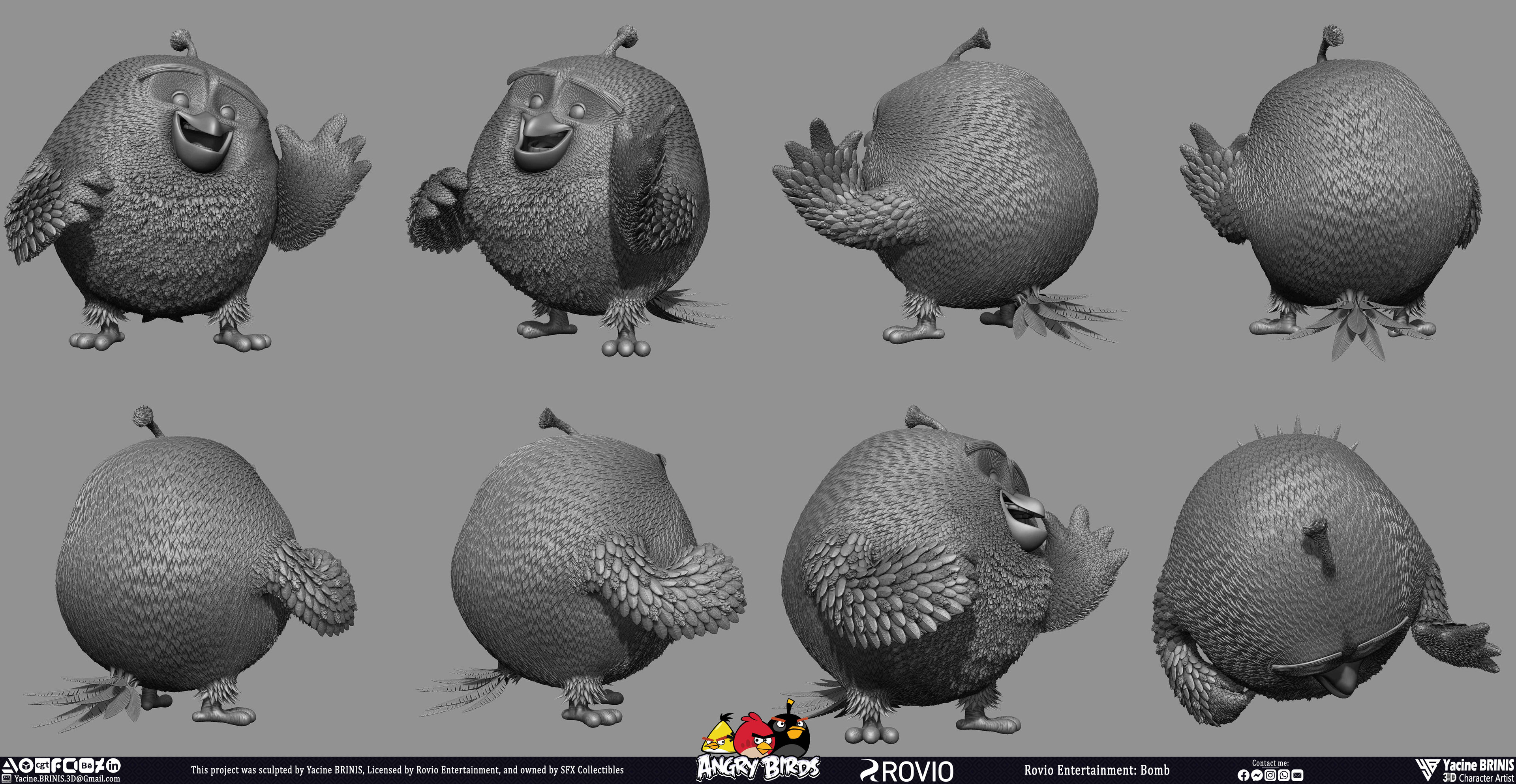 Bomb Angry Birds Rovio Entertainment, Sculpted By Yacine BRINIS 024