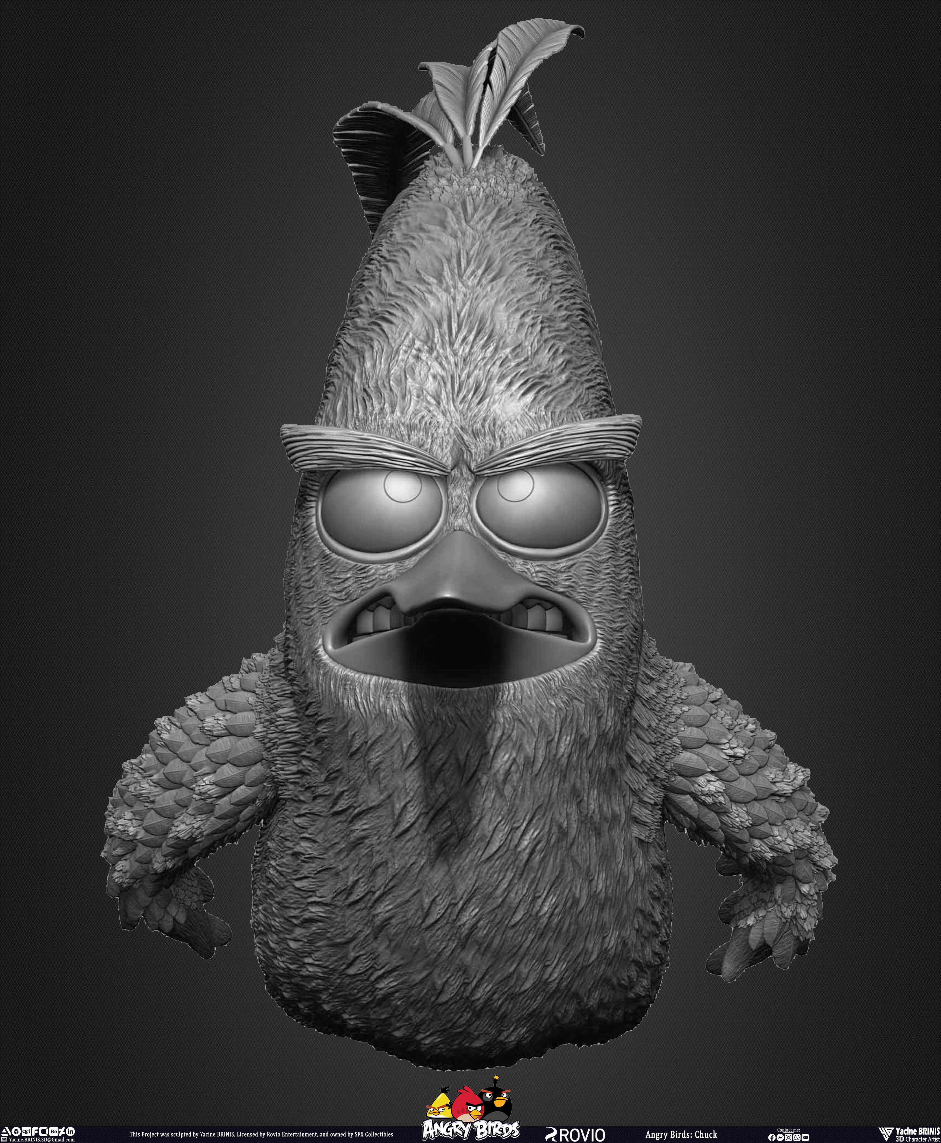 Chuck Angry Birds Rovio Entertainment sculpted by Yacine BRINIS 017
